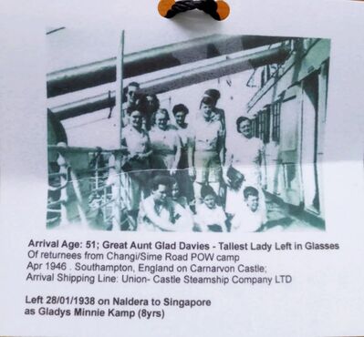 Changi/Sime Road POW Camp
There is info on photo. Anyone wants to chat about Changi and Sime road concentration camp, I know a little. This is my great aunt Gladys Davies nee kemp. My mother's family
Keywords: Changi;Sime Road;Gladys Davies;POW;Margaret Speight