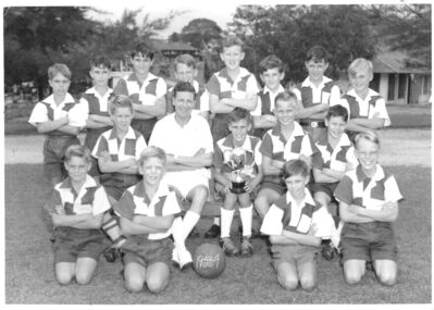 Royal Naval School Football Team 1958-9
Royal Naval School Football Team 1958-9. Photo taken by T K Lee on 15 July 1959. Teacher Mr Bird. 
