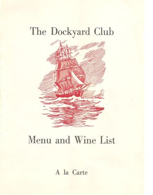 Singapore Naval Base - The Dockyard Club Menu 1964
Keywords: Naval; Navy; Photography; 