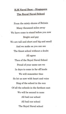 Royal Naval School - School Song
Royal Naval School. On record as the 'School Song'. Author unknown.
